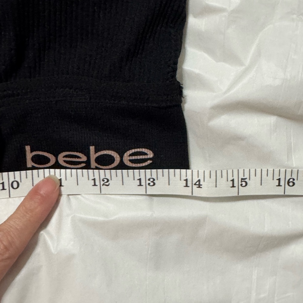 Bebe Black Ribbed Sports Bra with keyhole cutout size XL - Picture 6 of 8